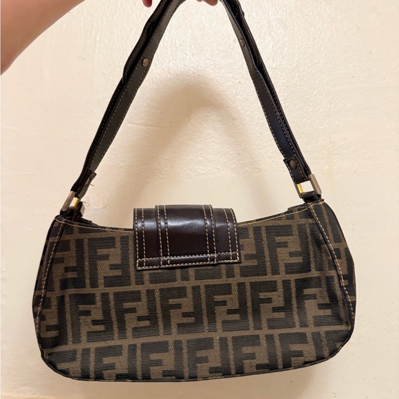 Fendi Black and Brown Monogram Shoulder Bag - Picture 2 of 7